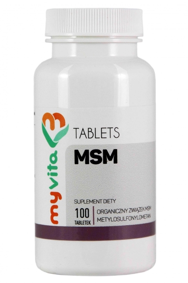MSM Metylosulfonylometan, Tabletki, MyVita 100 tabletek