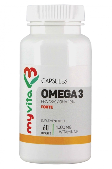 Omega-3 Forte + Witamina E, Kapsuki, MyVita 60 kapsułek