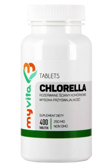 Chlorella 250 mg, Tabletki, Myvita 400 tabletek