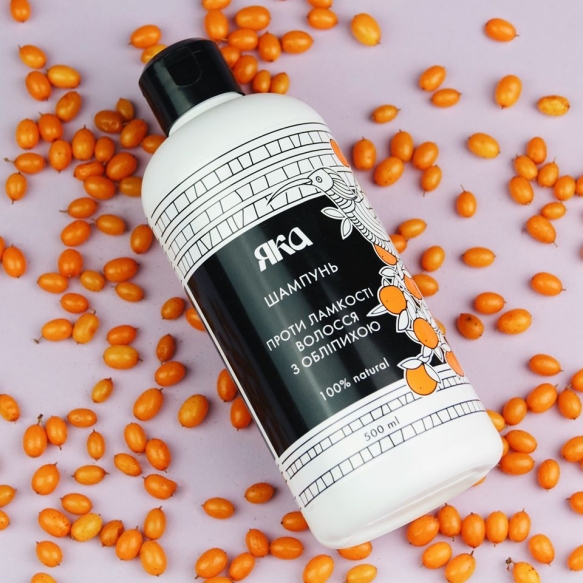 Sea Buckthorn Shampoo for Brittle Hair, Yaka, 500 ml