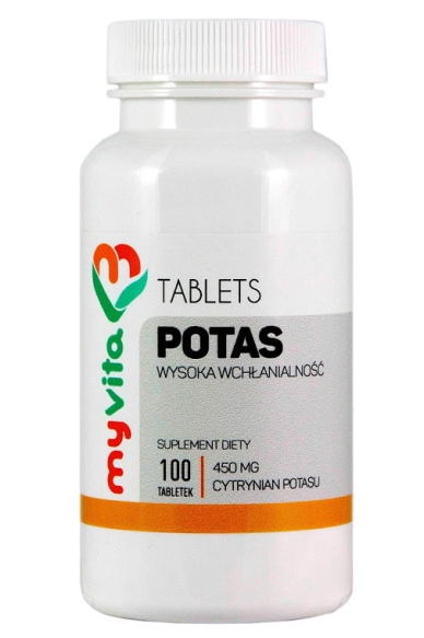 Potas (Cytrynian Potasu), MyVita  100 tabletek