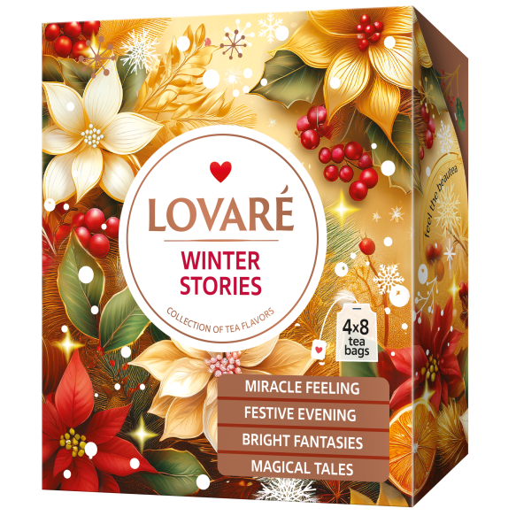 Zestaw herbat «WINTER STORIES» Lovare (4 smaki po 8 kopert po 2g)