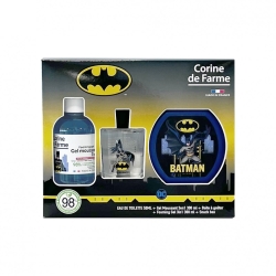Zestaw Batman Woda toaletowa 50 ml + Żel pieniący 3w1 300 ml + Pudełko na przekąski CORINE DE FARME 