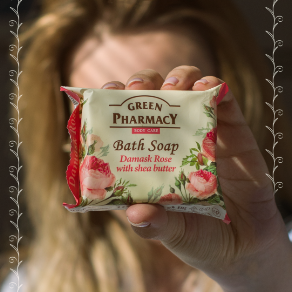 Damask Rose Bath Soap with Shea Butter, Green Pharmacy, 100 g