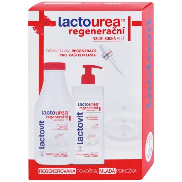 Lactovit Lactourea Zestaw regenerujący balsam do ciała 400 ml + regenerujący żel pod prysznic 500 ml