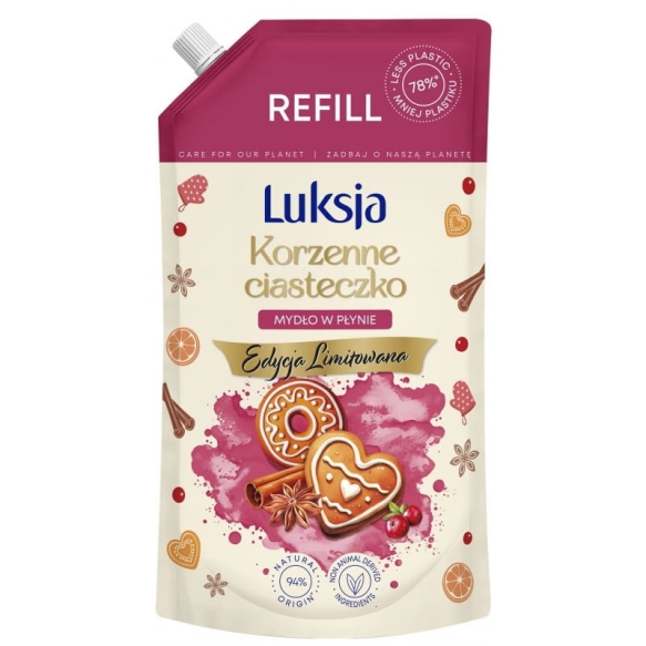 LUKSJA Mydło w płynie Korzenne Ciasteczko - zapas 900 ml