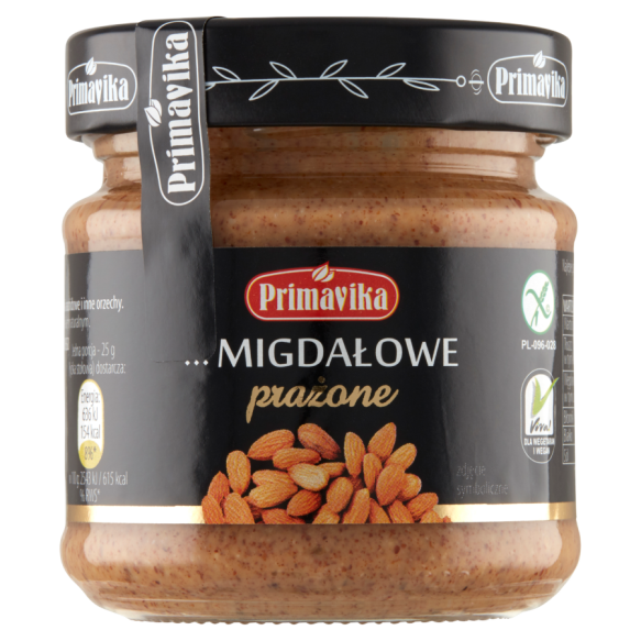 Masło migdałowe prażone, bezglutenowe, Primavika, 185g
