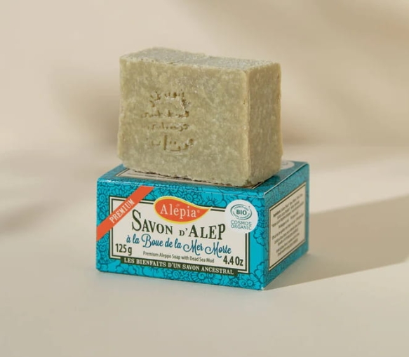 Premium Organic Aleppo Soap with Dead Sea Mud, Alepia, 125g
