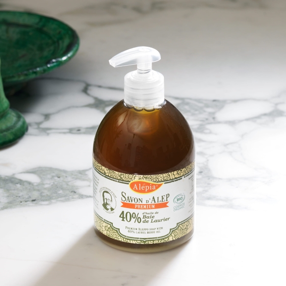 Premium Liquid Aleppo Soap 40% Laurel, Alepia, 500ml