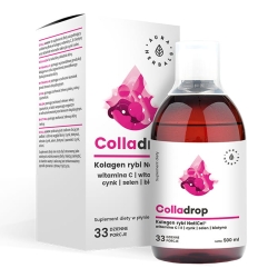 USZKODZONY KARTONIK - Colladrop Kolagen Rybi NatiCol® + Witamina C, Aura Herbals, 500ml