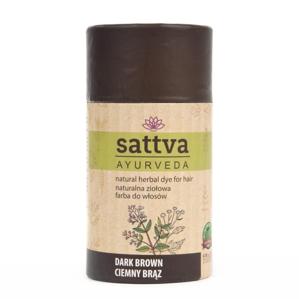 Henna Ciemny Brąz, Naturalna Ziołowa Farba do Włosów, Sattva