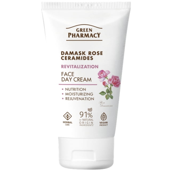 GREEN PHARMACY Róża Damasceńska + Ceramidy Rewitalizujący Krem na dzień 50 ml