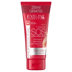 EVELINE Extra Soft SOS Intensywnie regenerujący krem-opatrunek do rąk - 5% urea + lanolina 100 ml