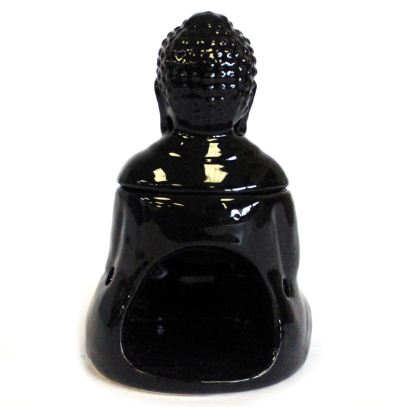 Kominek Zapachowy Ceramiczny Siedzący Budda, Czarny