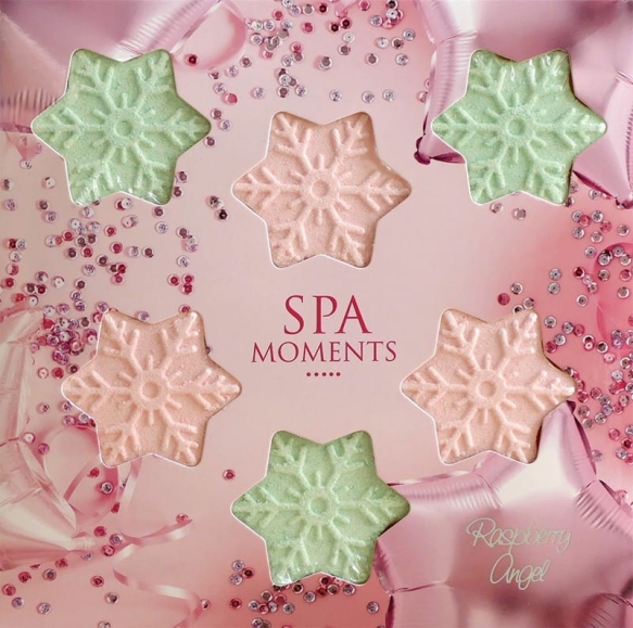 SPA MOMENTS Zestaw Kule musujące - Śnieżynki o zapachu anielskiej maliny