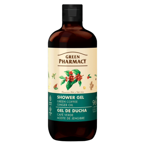 Aromatyczny Żel pod prysznic Zielona Kawa i Olejek Imbirowy GREEN PHARMACY, 500 ml