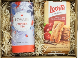 Zestaw Prezentowy Herbata Lovare + Ciasteczka Lovita