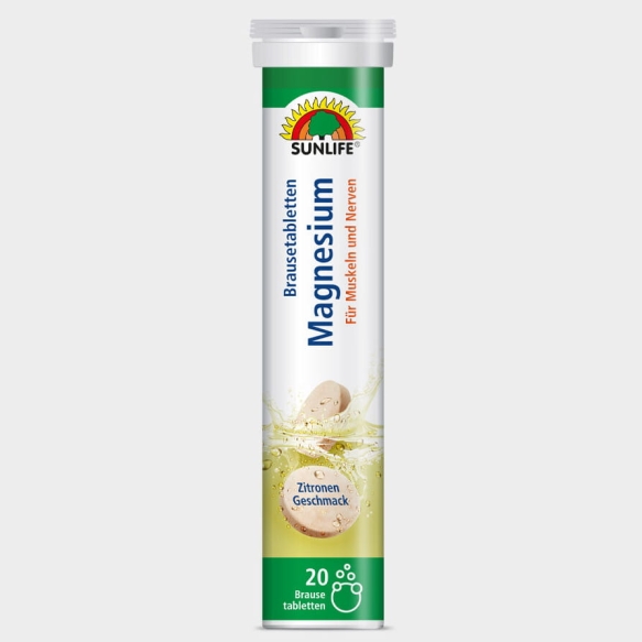 Magnez 375 mg Sunlife - Cytrynowe tabletki musujące, 20 szt.
