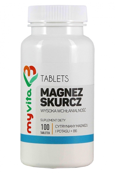 Magnez Skurcz (Magnez+Potas+B6), Tabletki, MyVita 100 tabletek