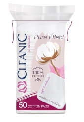 Cleanic Płatki kosmetyczne Pure Effect Kwadratowe  1op.-50 szt