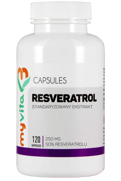 Resveratrol Standaryzowany 50 % 250 mg, Myvita 60 kapsułek