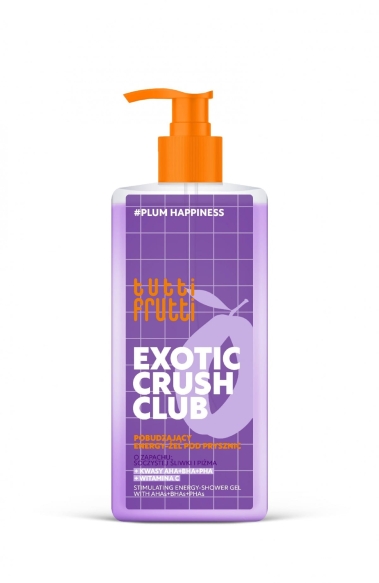 TUTTI FRUTTI #PlumHappiness Pobudzający energy-żel pod prysznic Czarna śliwka + Kwasy AHA+BHA+PHA 400 ml