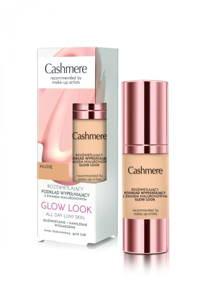 CASHMERE Rozświetlający podkład wypełniający z kwasem hialuronowym Nude 30 ml