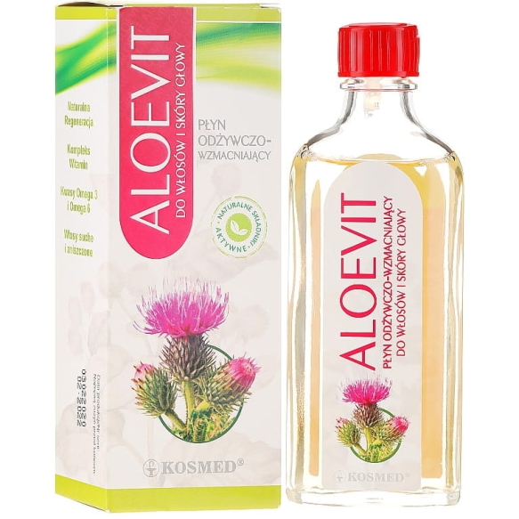 Aloevit Płyn odżywczo-wzmacniający do włosów i skóry głowy, Kosmed, 100ml