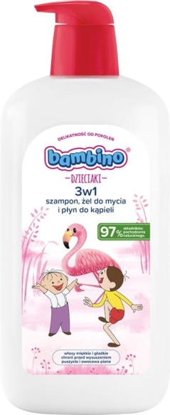 BAMBINO Dzieciaki Szampon żel do mycia i płyn do kąpieli 3w1 Flaming 1000 ml