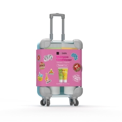 HISKIN Travel Set Zestaw podróżny w mini walizce (szampon 30ml + odżywka 30ml)