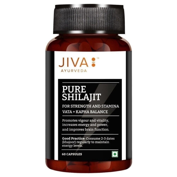 JIVA Ayurveda Pure Shilajit Mumio Suplement diety wspomagający regenerację oraz równowagę psychofizyczną Kapsułki 60 szt.