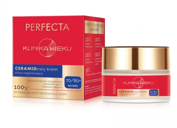 PERFECTA Klinika Wieku Ceramidowy Krem silnie regenerujący na noc 70/80+