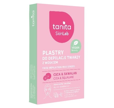 TANITA Skin Lab Plastry z woskiem do depilacji twarzy dla skóry suchej i wrażliwej - CICA &amp; Skwalan