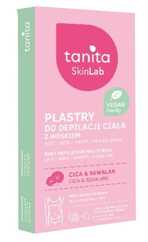 TANITA Skin Lab Plastry z woskiem do depilacji ciała dla skóry suchej i wrażliwej - CICA &amp; SKWALAN