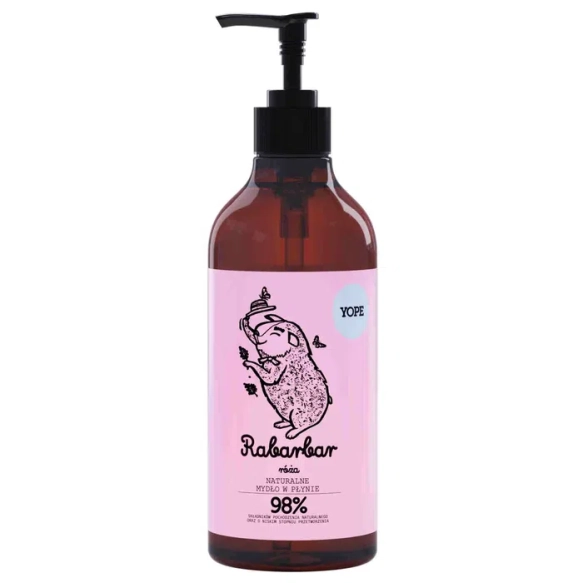Rabarbar i Róża Naturalne Mydło do Rąk w Płynie, Yope, 500 ml