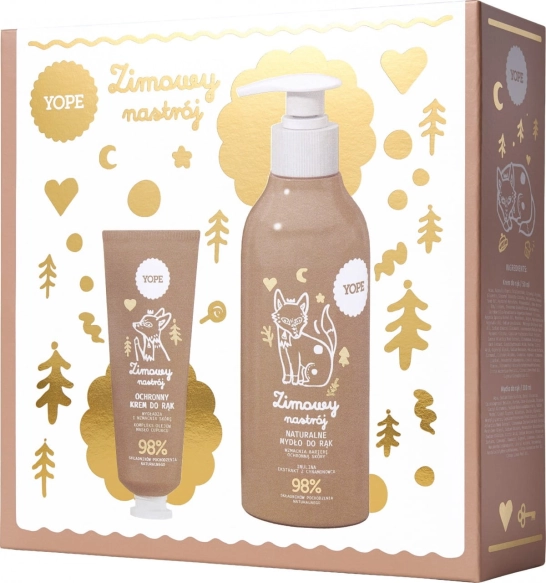 YOPE Zimowy Nastrój Zestaw prezentowy Krem do rąk 50 ml + Mydło do rąk 300 ml