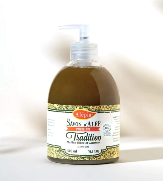 Premium Liquid Aleppo Soap Tradition – 1% Laurel, Alepia, 500ml