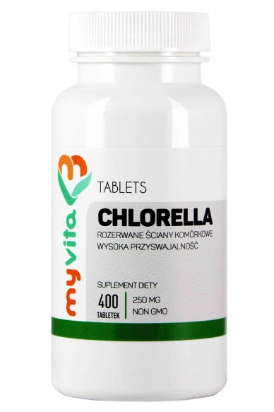 Chlorella 250 mg, Tabletki, Myvita 400 tabletek