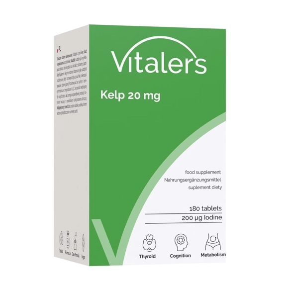 Kelp (Listownica japońska) 20 mg Vitaler’s, 180 tabletek