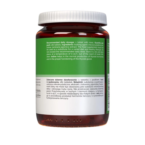 Kelp (Listownica japońska) 20 mg Vitaler’s, 180 tabletek