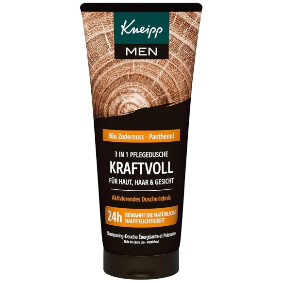 Męski Żel pod prysznic i szampon 3w1 Orzech Cedrowy i Dąb, Kneipp Kraftvoll, 200ml