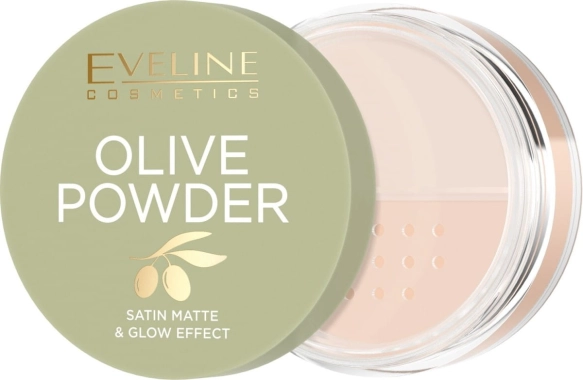 EVELINE Barely Powder Rozświetlający sypki puder do twarzy Oliwkowy 8g