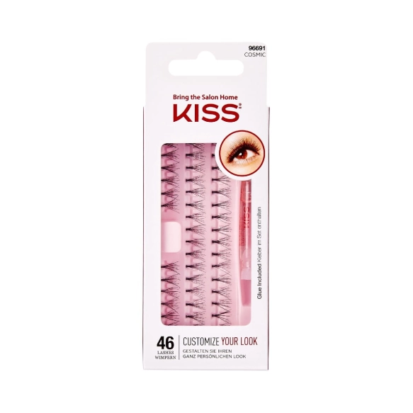 KISS Sztuczne Rzęsy kępki Natural 46 szt + klej 1 g