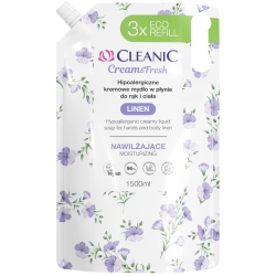 CLEANIC Cream & Fresh Hipoalergiczne Kremowe Mydło w płynie do rąk i ciała Linen - nawilżające 1500 ml