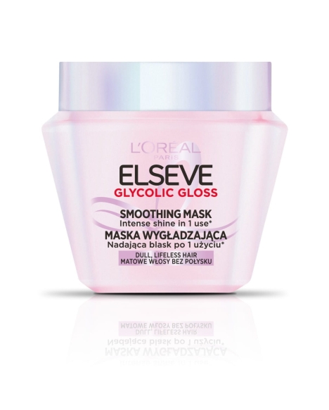 LOREAL ELSEVE Glycolic Gloss Maska wygładzająca nadająca blask do włosów matowych i bez połysku 300 ml
