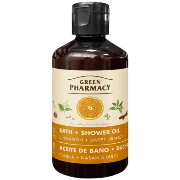 Cinnamon &amp; Sweet Orange Bath and Shower Oil, Green Pharmacy, 250ml