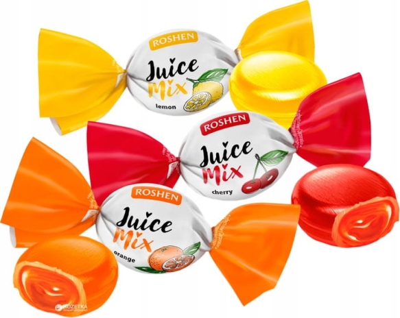 Cukierki Juice Mix, Landrynki z Nadzieniem, Roshen, 1kg