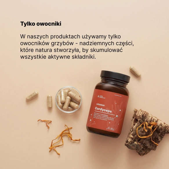 Mycodrop, Cordyceps 30:1, 30% beta-glukan, Aura Herbals, 60 kapsułek