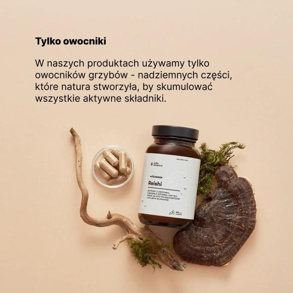 Mycodrop, Reishi 30:1, 30% beta-glukan, Aura Herbals, 60 kapsułek (