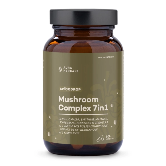 Mycodrop, Mushroom Complex 7 w 1, Aura Herbals, 60 kapsułek